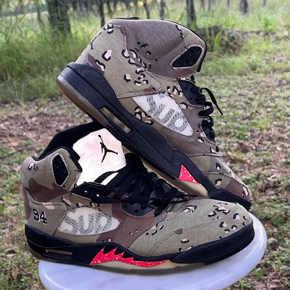🔥AIR JORDAN 5 SUPREME Camo ❤️‍🔥 Size Mens 12